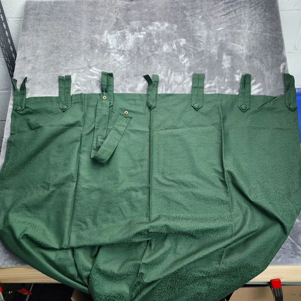 Vintage Tab Top Textured Curtain Panel - Green 48 x 80